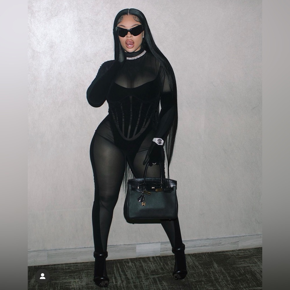 WOLFORD X MUGLER FLOCKED JUMPSUIT